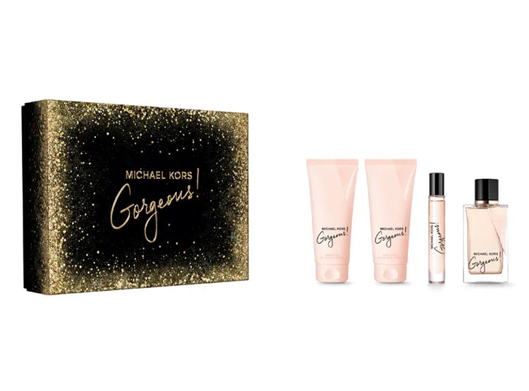 Michael Kors | Estuche Michael Kors Gorgeus – Perfume + Loción + Gel de Baño + Discpensador